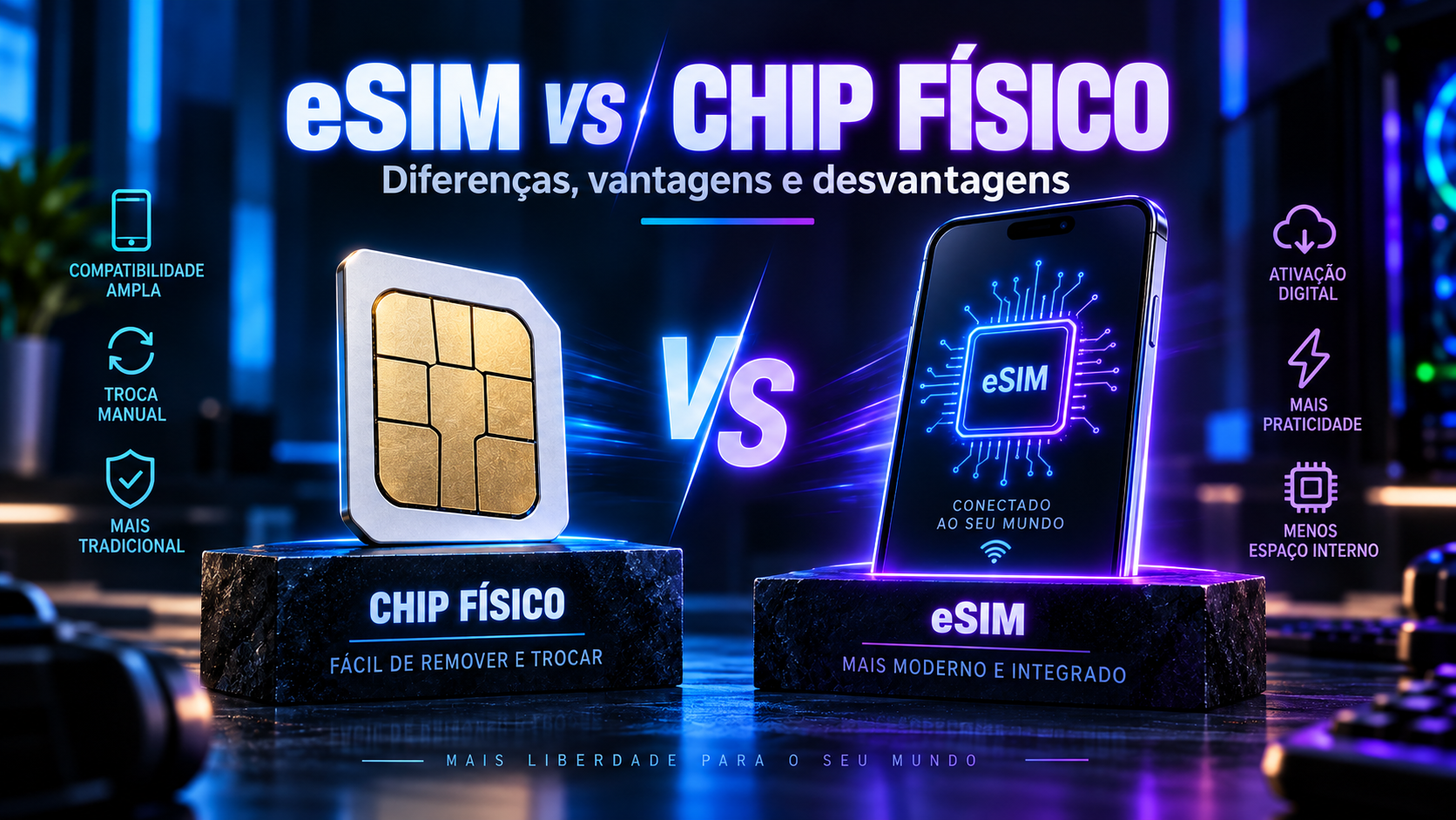 eSIM vs chip físico: quais são as diferenças, vantagens e desvantagens?